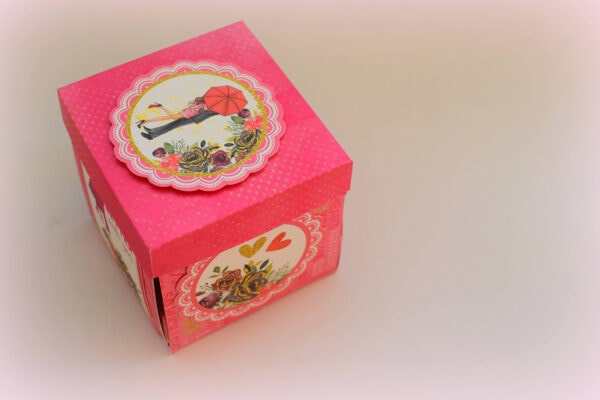 Love theme Exploding box album with 4 photo space
