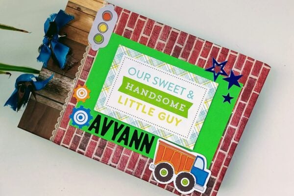 Handmade Baby Boy album – Keepsake Memory album A4 size